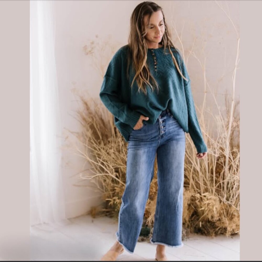 Cozy Sweater with Wooden Button Detail